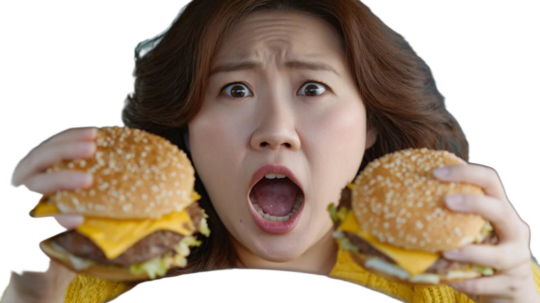 Korean Woman Eating V4 Vinyl Car Decal Sticker – Waterproof & UV-Resistant 2.72"