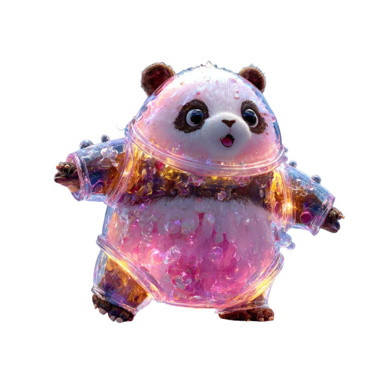 Bubble Panda Vinyl Car Decal Sticker – Waterproof & UV-Resistant 3.4133333333333336"