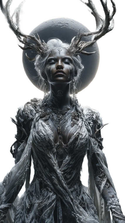 Majestic Lunar Sorceress Vinyl Car Decal Sticker – Waterproof & UV-Resistant 9.706666666666667"