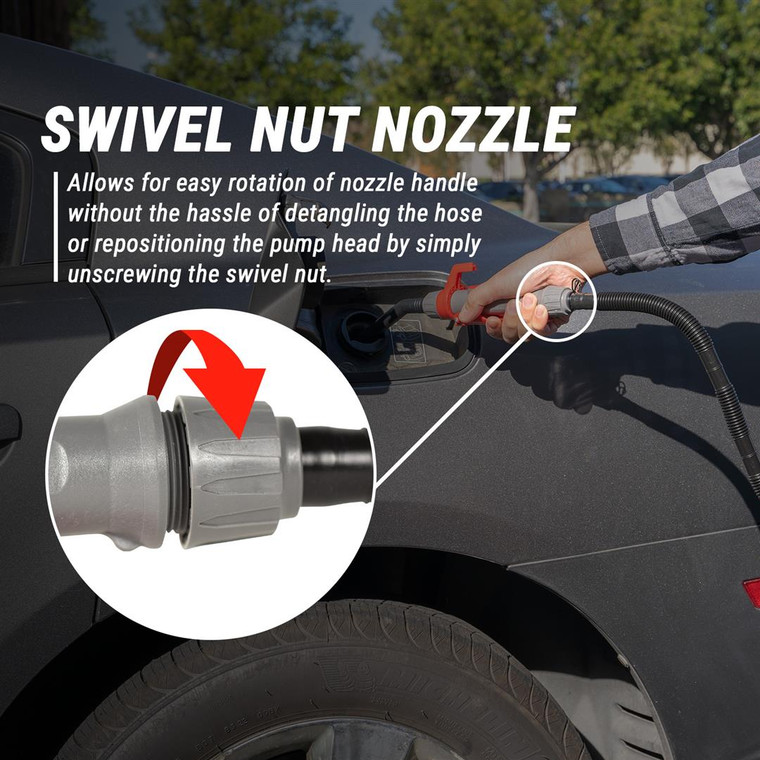 High-Speed Tera Pump Dispensing Pump | Battery Operated | Works with Gas Can/ 5 Gallon Pail/ 20 Gallon Drum | For Gasoline/ Diesel/ DEF (AdBlue)/ Non-Potable Water/ Kerosene | Flexible Telescopic Hose Included