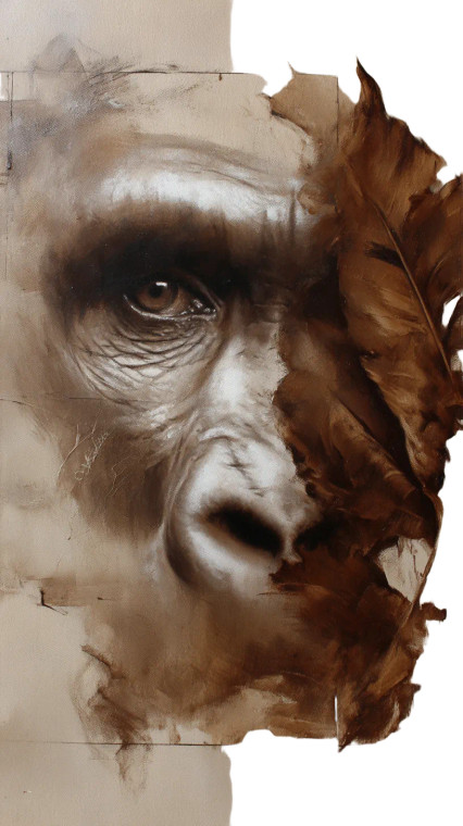 Gorilla Eyes Portrait Vinyl Car Decal Sticker – Waterproof & UV-Resistant 4.8533333333333335"