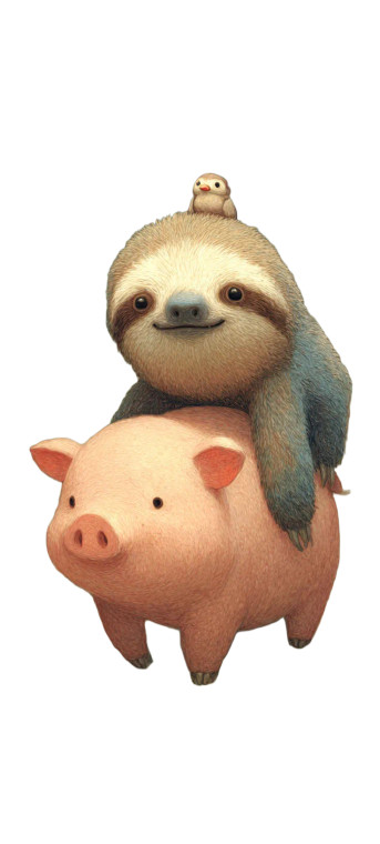 Sloth Riding Pig Vinyl Car Decal Sticker – Waterproof & UV-Resistant 10.8