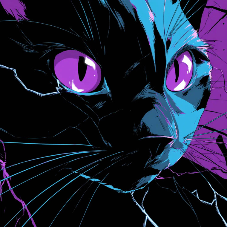 Cartoon Black Cat V6 Vinyl Car Decal Sticker – Waterproof & UV-Resistant 3.4133333333333336"