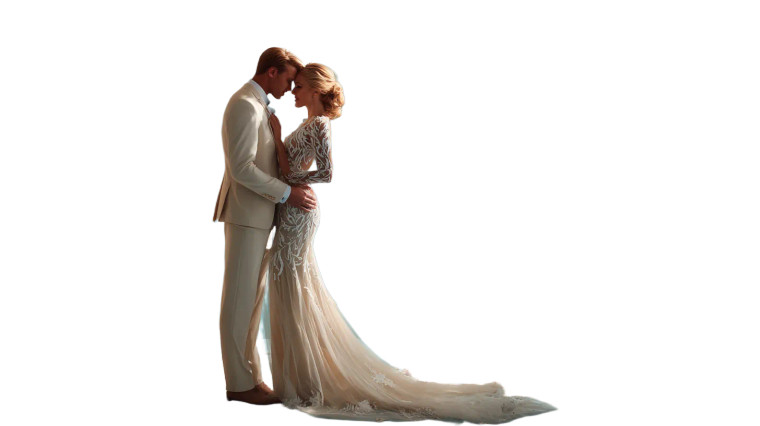 Romantic Wedding Couple V4 Vinyl Car Decal Sticker – Waterproof & UV-Resistant 5.4
