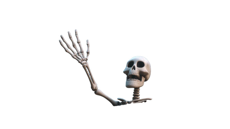 Skeleton Hand Emerges Vinyl Car Decal Sticker – Waterproof & UV-Resistant 2.72"