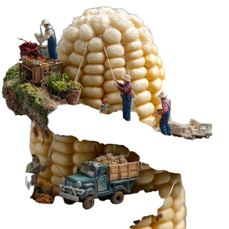 Tiny Corn Workers Vinyl Car Decal Sticker – Waterproof & UV-Resistant 3.4133333333333336"