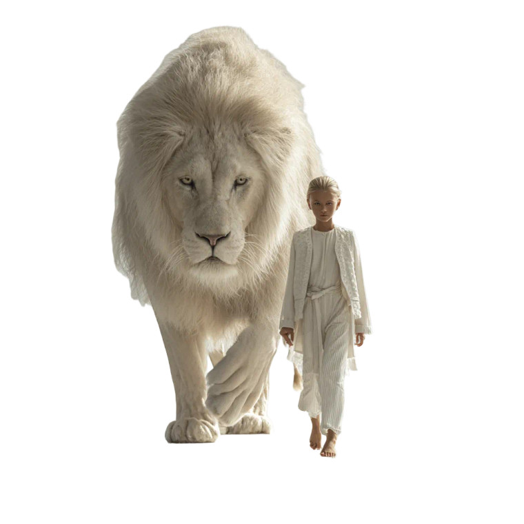 Girl With Lion V3 Vinyl Car Decal Sticker – Waterproof & UV-Resistant 6.826666666666667"