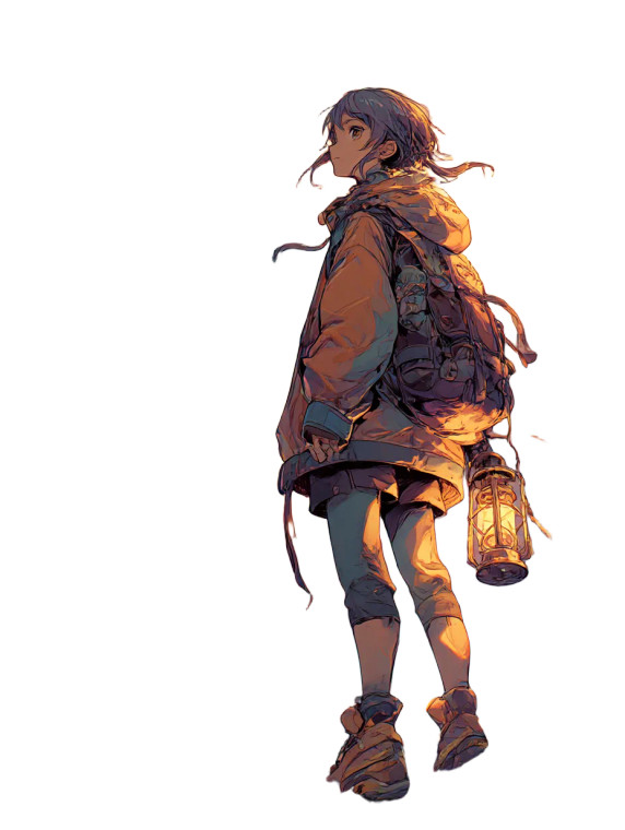 Anime Adventurer Girl Vinyl Car Decal Sticker – Waterproof & UV-Resistant 8.213333333333333"