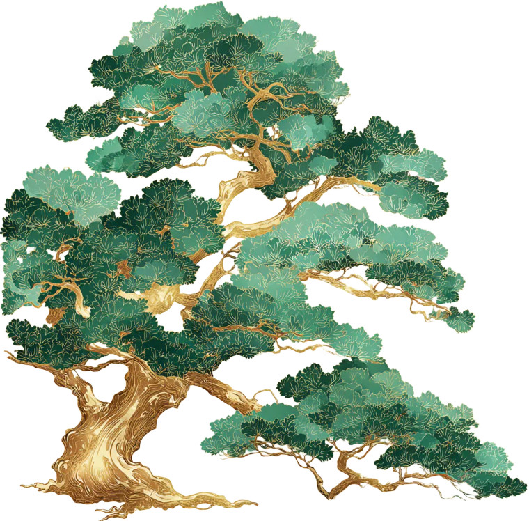 Japanese Pine Tree Vinyl Car Decal Sticker – Waterproof & UV-Resistant 3.4133333333333336"