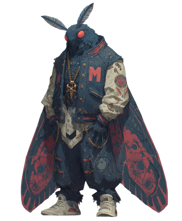 Stylized Moth Creature Vinyl Car Decal Sticker – Waterproof & UV-Resistant 4.0"