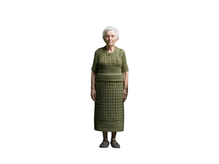 Old Woman In Green Vinyl Car Decal Sticker – Waterproof & UV-Resistant 6.1866666666666665"