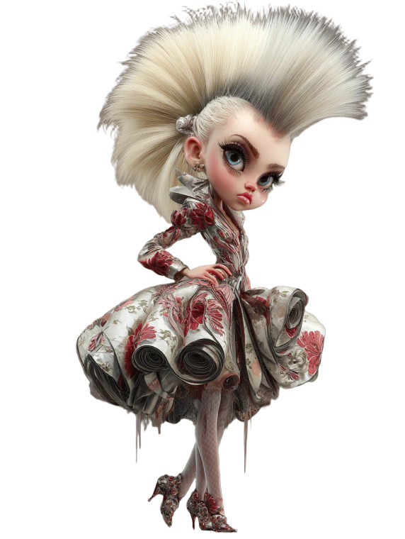 Chibi Fashion Model V2 Vinyl Car Decal Sticker – Waterproof & UV-Resistant 8.213333333333333"