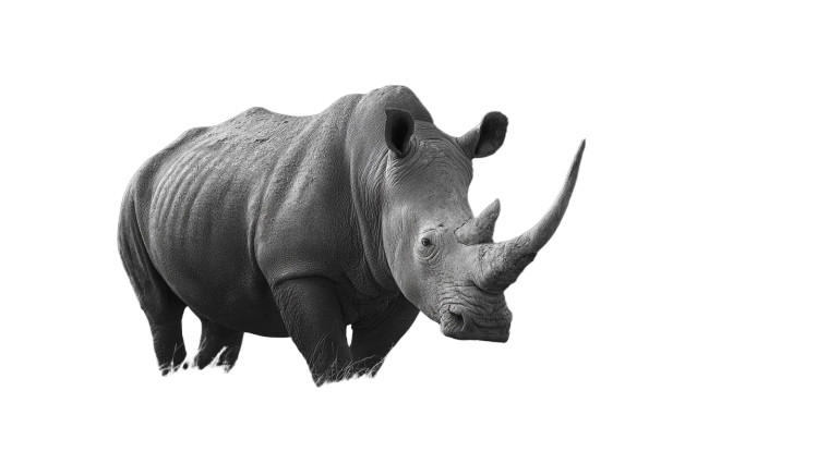 White Rhino Vinyl Car Decal Sticker – Waterproof & UV-Resistant 2.72"