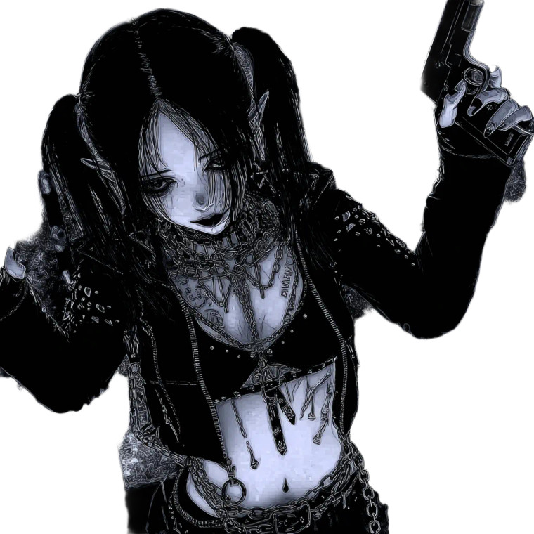 Punk Girl Vinyl Car Decal Sticker – Waterproof & UV-Resistant 3.4133333333333336"