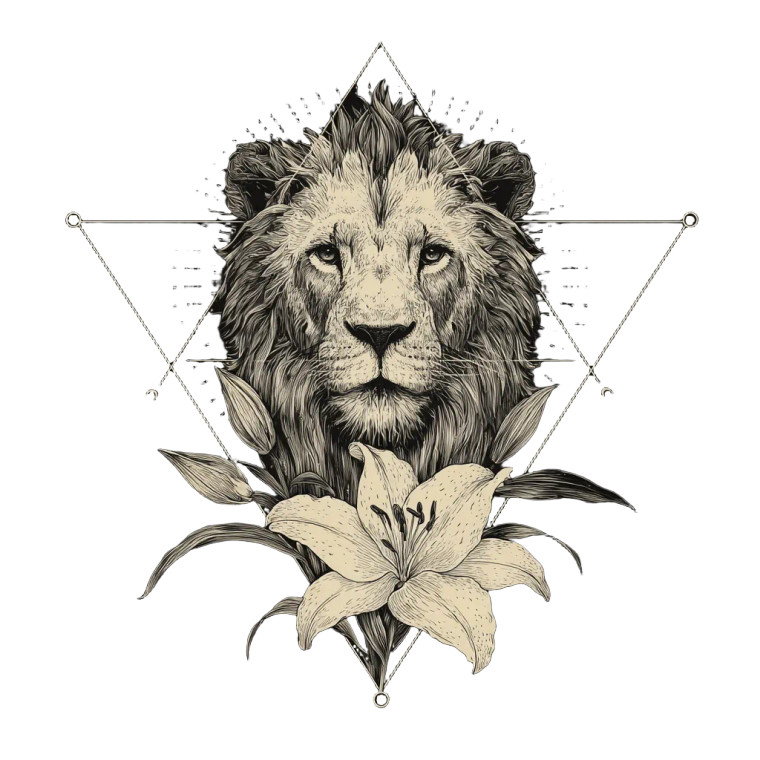 Lion And Lily Vinyl Car Decal Sticker – Waterproof & UV-Resistant 6.826666666666667"