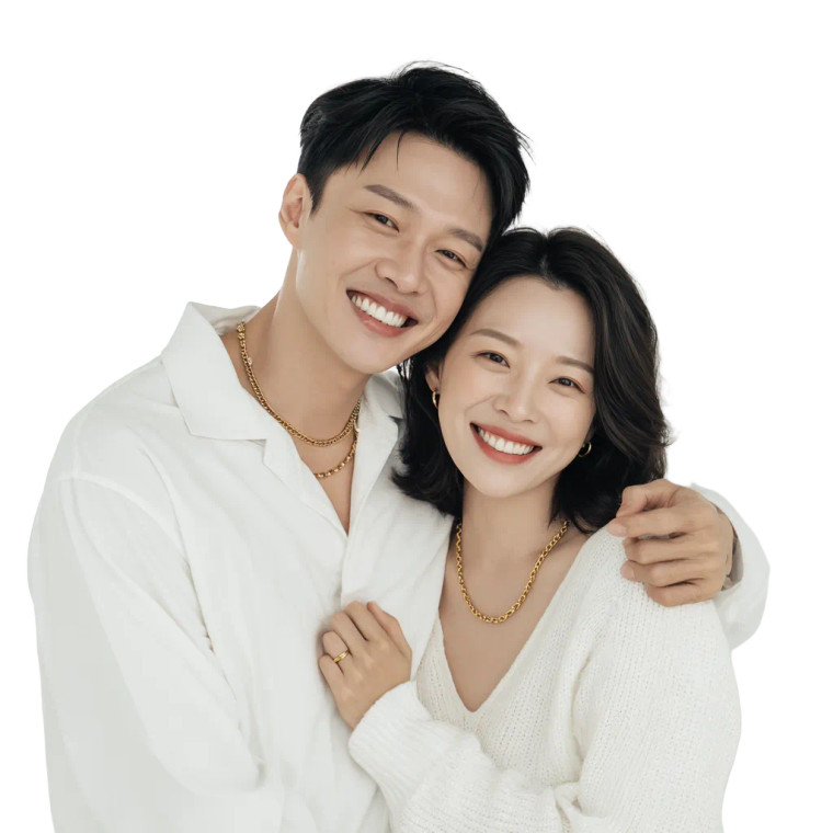 Happy Korean Couple V2 Vinyl Car Decal Sticker – Waterproof & UV-Resistant 3.4133333333333336"