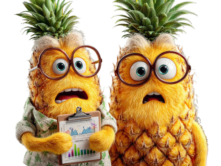 Animated Pineapple Analysts Vinyl Car Decal Sticker – Waterproof & UV-Resistant 6.1866666666666665"