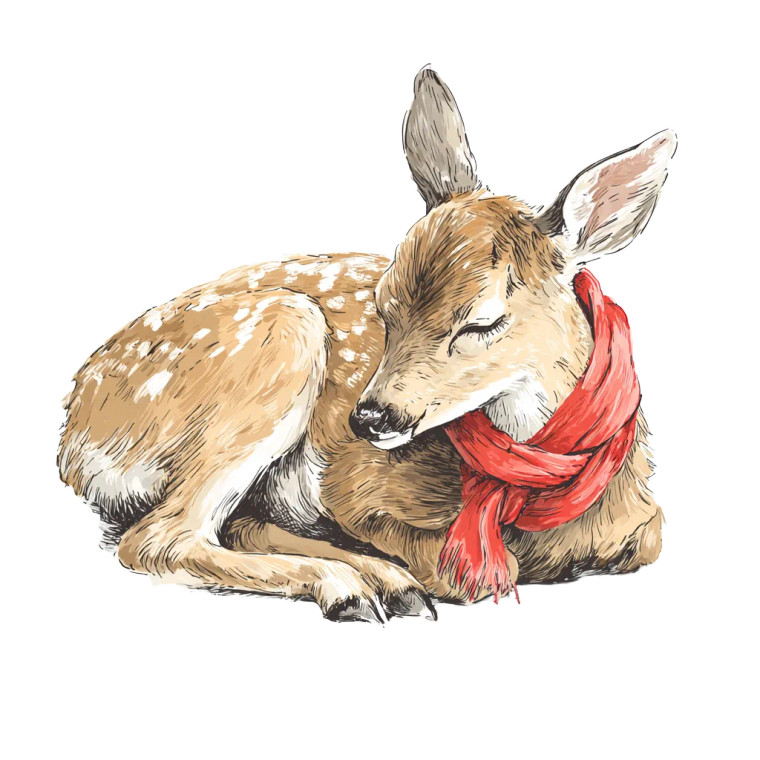 Fawn With Scarf Vinyl Car Decal Sticker – Waterproof & UV-Resistant 6.826666666666667"