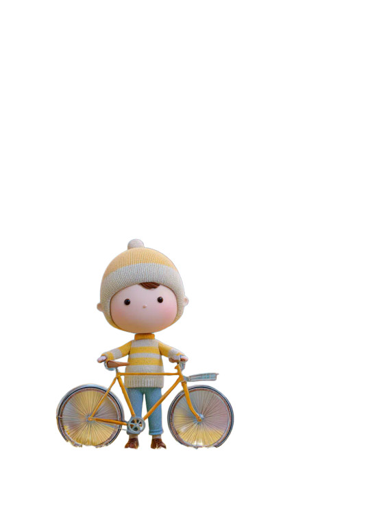 Cute Boy Bicycle Vinyl Car Decal Sticker – Waterproof & UV-Resistant 4.1066666666666665"