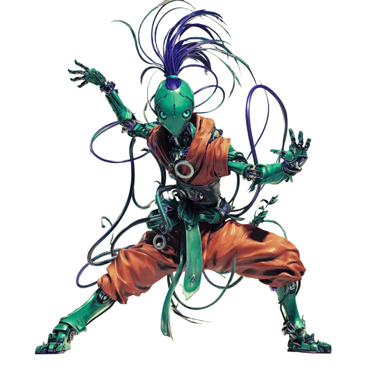 Robot Monk Vinyl Car Decal Sticker – Waterproof & UV-Resistant 6.826666666666667"