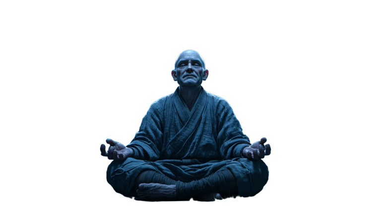 Serene Cyber Monk Vinyl Car Decal Sticker – Waterproof & UV-Resistant 5.4