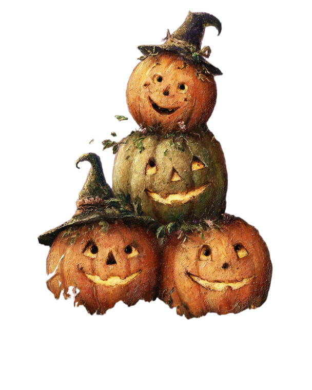 Anthropomorphic Jack-O-Lanterns Vinyl Car Decal Sticker – Waterproof & UV-Resistant 4.0"