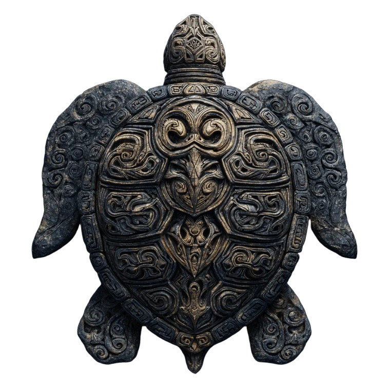 Tribal Stone Turtle Vinyl Car Decal Sticker – Waterproof & UV-Resistant 3.4133333333333336"