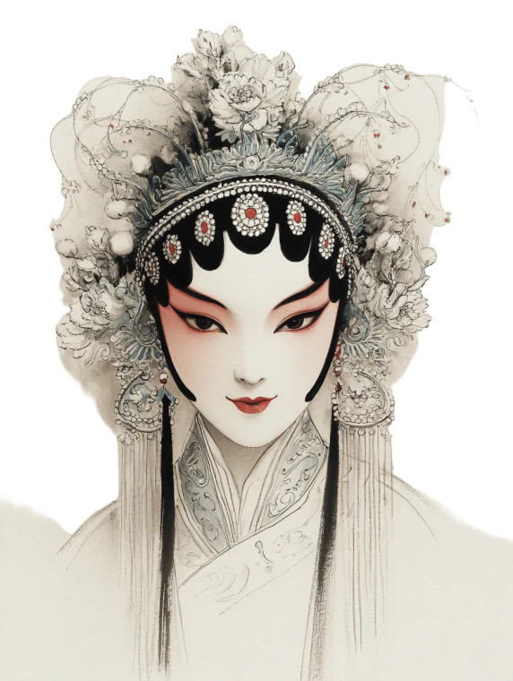 Peking Opera Performer V2 Vinyl Car Decal Sticker – Waterproof & UV-Resistant 4.1066666666666665"