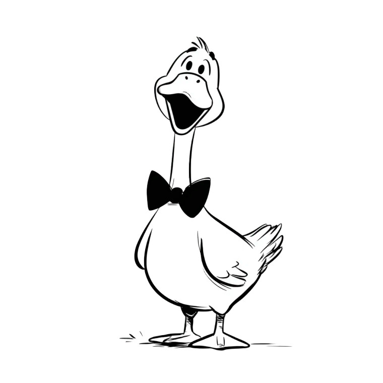 Goose In Bowtie Vinyl Car Decal Sticker – Waterproof & UV-Resistant 3.4133333333333336"