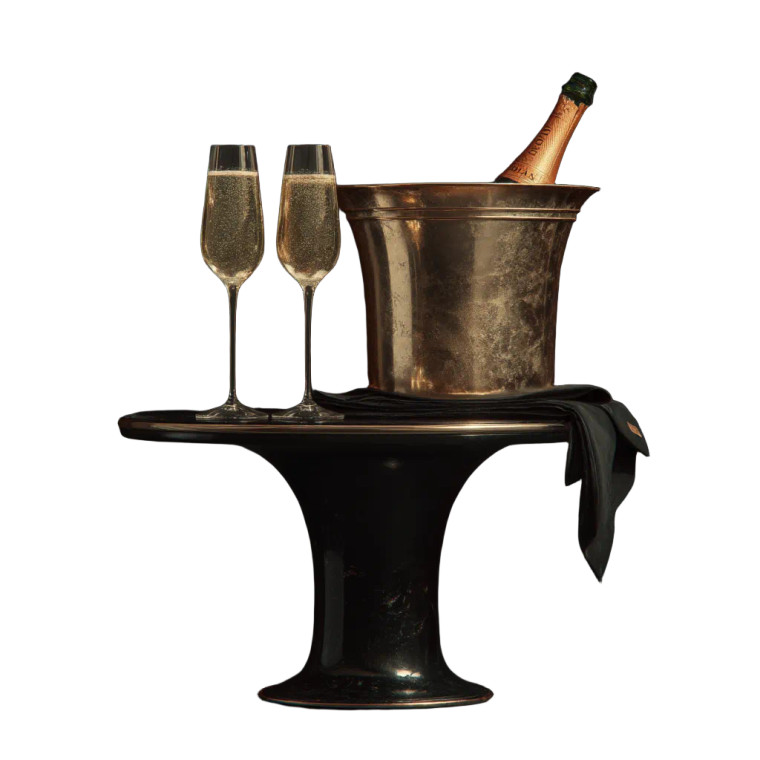 Elegant Champagne Setup Vinyl Car Decal Sticker – Waterproof & UV-Resistant 6.826666666666667"