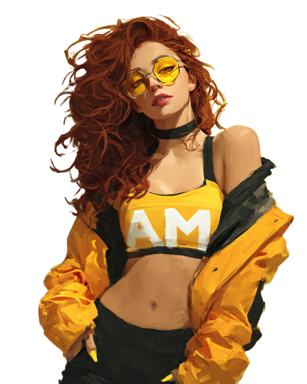 Red-Haired Woman V20 Vinyl Car Decal Sticker – Waterproof & UV-Resistant 8.0"