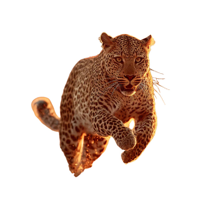 Sprinting Leopard Sunset Vinyl Car Decal Sticker – Waterproof & UV-Resistant 6.826666666666667"