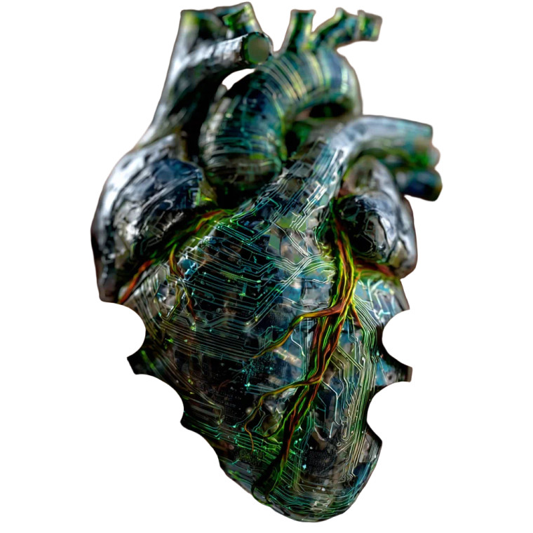 Glowing Digital Heart V2 Vinyl Car Decal Sticker – Waterproof & UV-Resistant 6.826666666666667"