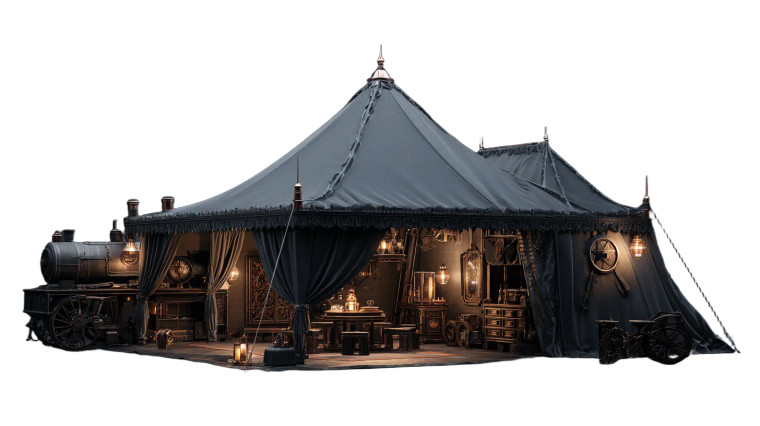 Steampunk Tent Vinyl Car Decal Sticker – Waterproof & UV-Resistant 5.4