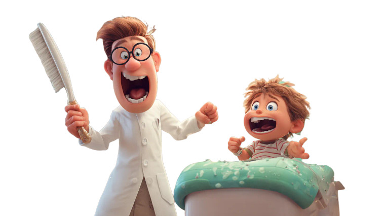 Funny Dentist Character V2 Vinyl Car Decal Sticker – Waterproof & UV-Resistant 2.72"