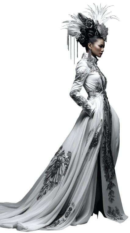 Gothic Empress Gown Vinyl Car Decal Sticker – Waterproof & UV-Resistant 9.706666666666667"