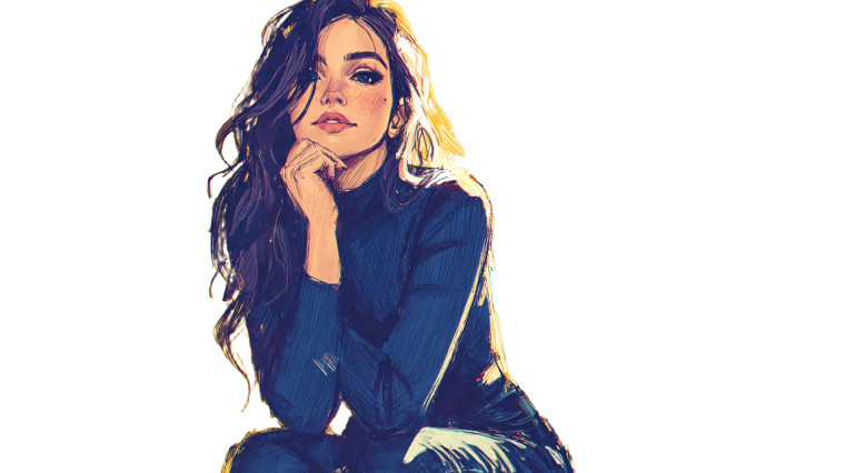 Confident Young Woman V56 Vinyl Car Decal Sticker – Waterproof & UV-Resistant 5.4