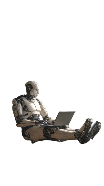 Futuristic Robot Scholar Vinyl Car Decal Sticker – Waterproof & UV-Resistant 9.706666666666667"