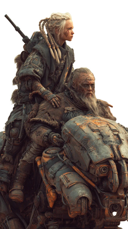 Futuristic Viking Warrior V4 Vinyl Car Decal Sticker – Waterproof & UV-Resistant 9.706666666666667"