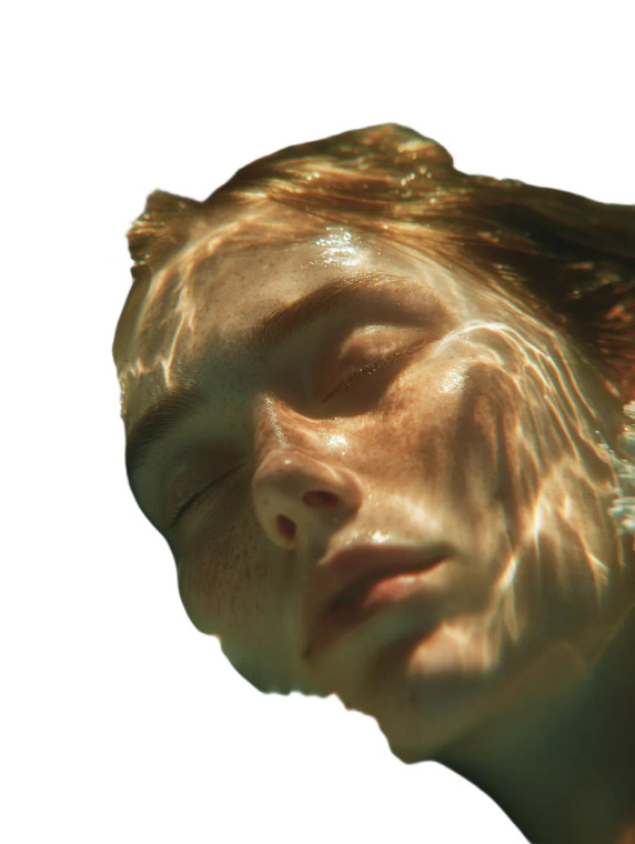 Serene Underwater Portrait Vinyl Car Decal Sticker – Waterproof & UV-Resistant 8.213333333333333"