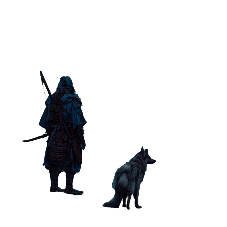 Wolf Samurai V3 Vinyl Car Decal Sticker – Waterproof & UV-Resistant 3.4133333333333336"
