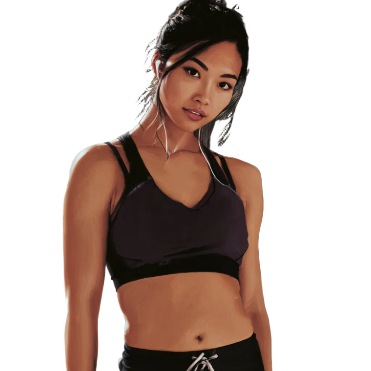 Fitness Asian Woman Vinyl Car Decal Sticker – Waterproof & UV-Resistant 3.4133333333333336"