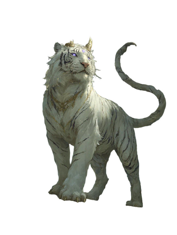 Divine White Tiger V4 Vinyl Car Decal Sticker – Waterproof & UV-Resistant 8.213333333333333"