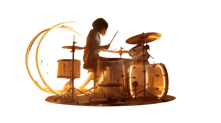 Cinematic Worship Drummer Vinyl Car Decal Sticker – Waterproof & UV-Resistant 5.4