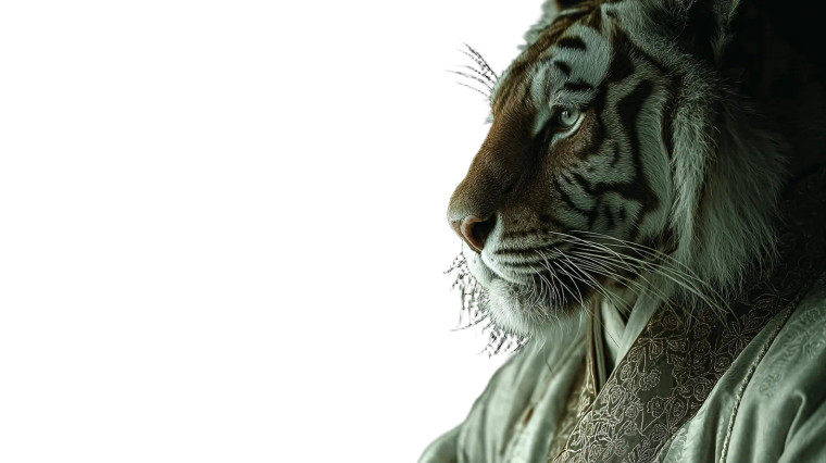 Tiger In Hanbok Vinyl Car Decal Sticker – Waterproof & UV-Resistant 5.4