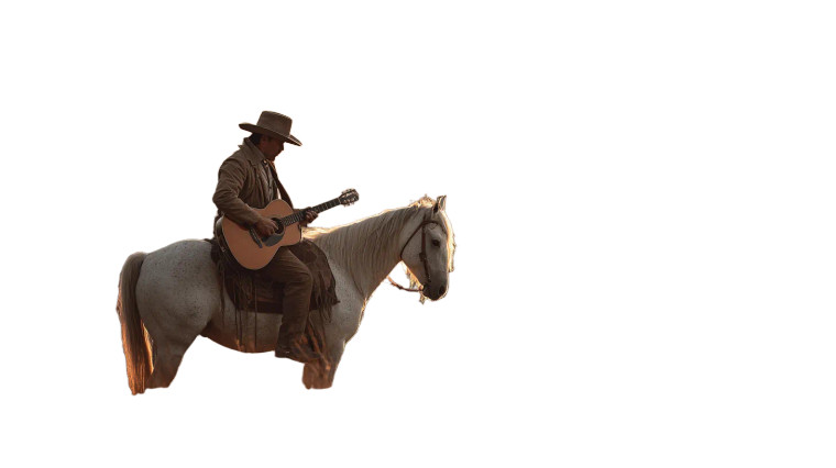 Cowboy With Guitar Vinyl Car Decal Sticker – Waterproof & UV-Resistant 2.72"