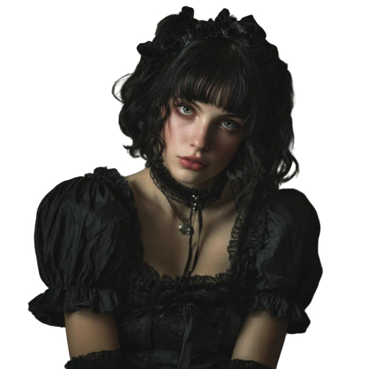 Goth Woman Portrait V14 Vinyl Car Decal Sticker – Waterproof & UV-Resistant 3.4133333333333336"