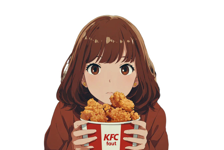 Chibi Kfc Girl Vinyl Car Decal Sticker – Waterproof & UV-Resistant 2.986666666666667"