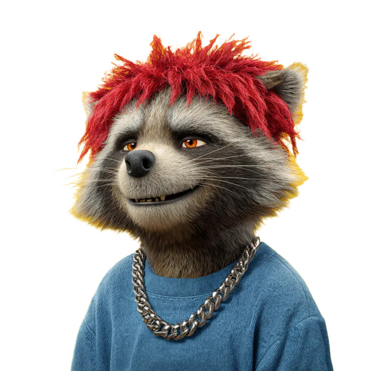 Raccoon In Wig Vinyl Car Decal Sticker – Waterproof & UV-Resistant 3.4133333333333336"