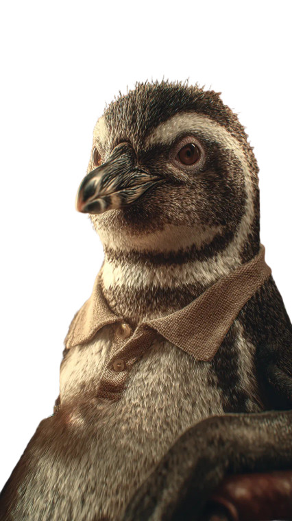 Humanoid Penguin Executive Vinyl Car Decal Sticker – Waterproof & UV-Resistant 9.706666666666667"